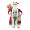 18" KSA Kringles Holly Days Red, Green & Gold Santa