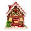 8" Battery Operated LED Gingerbread House With Dog