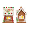 5" Battery Operated LED Red, White & Green Gingerbread House, 2 Assorted