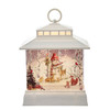 9" Battery Operated USB LED Snowman With Spinning Glitter Water Lantern 