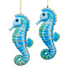 Blue Seahorse With Gems Ornaments, 2 Assorted