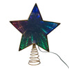 11.5" UL 22L Multicolor Infinity Effect SMD LED Gold Glitter Star Tree Topper