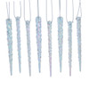 Shatterproof Sivler Icicle Ornaments, 8-Piece Box