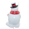 8" Ceramic Snowman With Bubble Light Table Piece