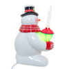 8" Ceramic Snowman With Bubble Light Table Piece