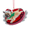 French Bulldog On Snow Tube Ornament For Personalization 