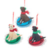 Labrador Retriever On Snow Tube Ornaments For Personalization, 3 Assorted