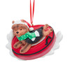 Yorkshire Terrier On Snow Tube Ornament For Personalization 