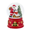 100MM Wind-Up Musical Santa With Chimney & Tree Water Globe
