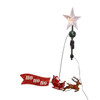 19.7" 5L Warm White LED Star With Rotating Santa and Sleigh Tree Topper