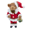 12.2" Christmas Standing bear With Gift Box