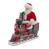 10.5" Fabriché™ Battery Operated Santa On Light-Up Train 