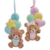 "Baby's 1st Christmas" Boy & Girl Bear Ornaments For Personalization, 2 Assorted