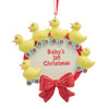 "Baby's 1st Christmas" Boy & Girl Duck Ornaments For Personalization, 2 Assorted