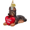 Noble Gems™ Glass German Shepherd With "I Love You" Heart Ornament