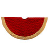 54" Quilted Red Star With Gold Border Tree Skirt