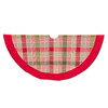 52" Red & Green Plaid With Red Border Tree Skirt