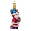 Noble Gems™ Glass Santa At North Pole Ornament