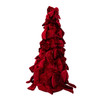 15.75" Burgundy Bow Tree With Diamond Gemstones
