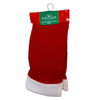 48" Red Cable Knit With White Faux Fur Border Tree Skirt