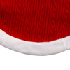 48" Red Cable Knit With White Faux Fur Border Tree Skirt
