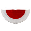 60' Red Velvet With White Sparkle Tweed Border Tree Skirt