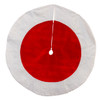 60' Red Velvet With White Sparkle Tweed Border Tree Skirt