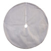 48" White Glitter Sheer Organza With Silver Crinkle Border Tree Skirt