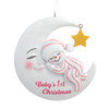 Baby's 1st Baby Girl Snowman On Moon Ornament For Personalization