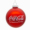 Coca-Cola® 80MM Glass "Drink Coca-Cola For Sparkling Holidays" Santa Ball Ornament