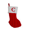 8.6" Red & White Knit Monogrammed "C" Miniature Stocking 