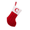 8.6" Red & White Knit Monogrammed "C" Miniature Stocking 