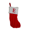 8.6" Red & White Knit Monogrammed "E" Miniature Stocking 