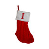8.6" Red & White Knit Monogrammed "I" Miniature Stocking 