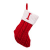 8.6" Red & White Knit Monogrammed "I" Miniature Stocking 