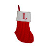 8.6" Red & White Knit Monogrammed "L" Miniature Stocking 