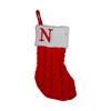 8.6" Red & White Knit Monogrammed "N" Miniature Stocking 