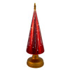 13" Glass Battery Operated Blinking LED Red Tree Table Piece