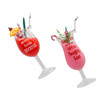 Glass Holiday Mocktail Ornaments, 2 Assorted