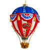 Bellissimo Glass Red, White & Blue Hot Air Balloon Ornament