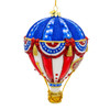 Bellissimo Glass Red, White & Blue Hot Air Balloon Ornament