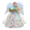 12“ Battery-Operated Fiber Optic Gold Angel Treetop with Color Changing LED Lights