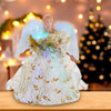 12“ Battery-Operated Fiber Optic Gold Angel Treetop with Color Changing LED Lights