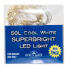 16.3' Battery Operated 50L Classic White Superbright LED Silver Wire Light Set In PDQ