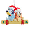 Bluey™ & Bingo In Santa Hats Ornament For Personalization