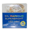 16.3' Battery Operated 50L Multicolor Superbright LED Silver Wire Light Set In PDQ