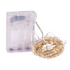 16.3' Battery Operated 50L Warm White Superbright LED Silver Wire Light Set In PDQ