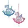 Baby's First Boy & Girl Rocking Horse Ornaments For Personalization , 2 Assorted