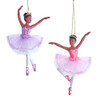 Pink & Lavender African American Ballerina Ornaments, 2 Assorted