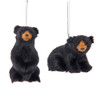 Sitting & Laying Black Bear Ornaments, 2 Assorted